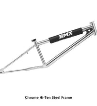 Chrome BMX bike hi-ten steel frame close-up — EcoBike Australia BMX bikes online bmx bike frame
