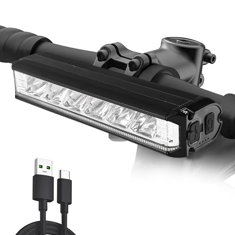 EcoBike 1800 Lumen LED bike light bar dimensions and lighting modes – Low Beam, High Beam, Flash and Daytime Running Light – front bicycle light Australia