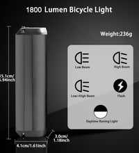 EcoBike 1800 Lumen LED bike light bar mounted on handlebar showing bright wide beam – USB rechargeable front bicycle light for mountain bike and road bike Australia