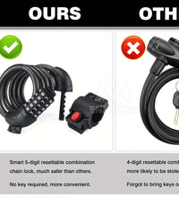 EcoBike 5-digit combination bike lock vs 4-digit lock comparison — best bike lock Australia no key needed EcoBike

