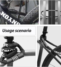 EcoBike 5-digit combination chain bike lock 100cm coiled view with handlebar carry inset — buy bike lock Australia EcoBike
