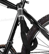 EcoBike 5-digit combination chain bike lock on black bicycle frame — bike chain lock Australia EcoBike
