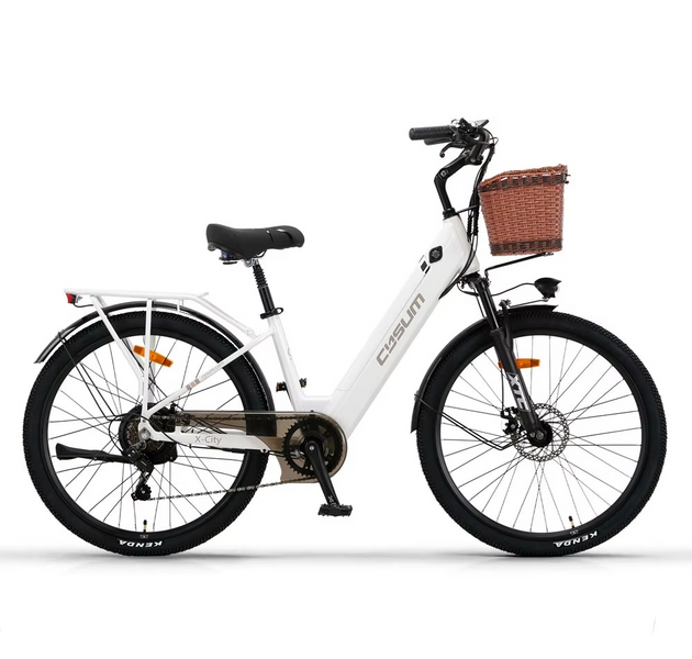 EcoBike Breeze 250W city electric bike Australia white 80km range — buy ladies electric bike online EcoBike free shipping