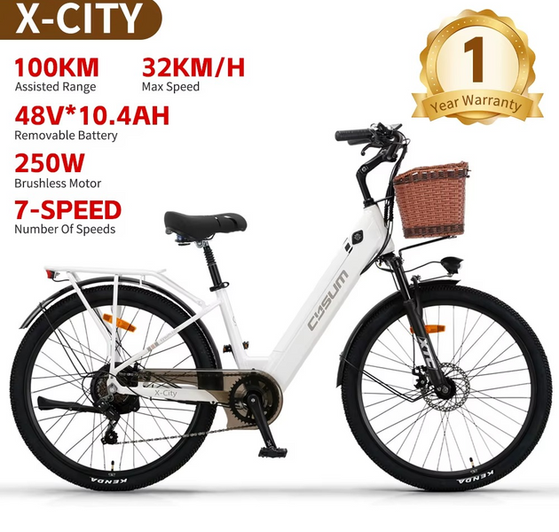 EcoBike Breeze 250W city electric bike Australia white 80km range — buy ladies electric bike online EcoBike free shipping