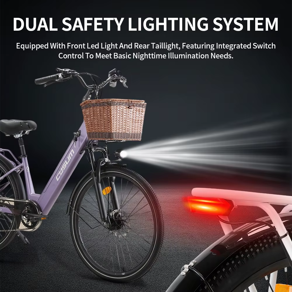 EcoBike Breeze dual safety lighting LED front rear electric bike Australia — safest city electric bike buy online EcoBike