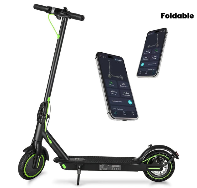 EcoBike F20MAX adult electric scooter black green headlight front e-brake 8.5 inch solid tyre — buy electric scooter Australia EcoBike
