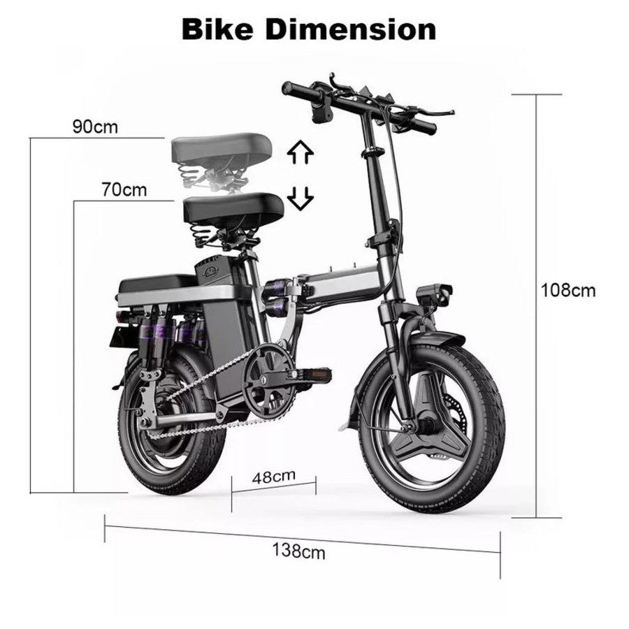 EcoBike Metro Fold folded compact full suspension folding ebike Australia — buy folding electric bike free shipping EcoBike