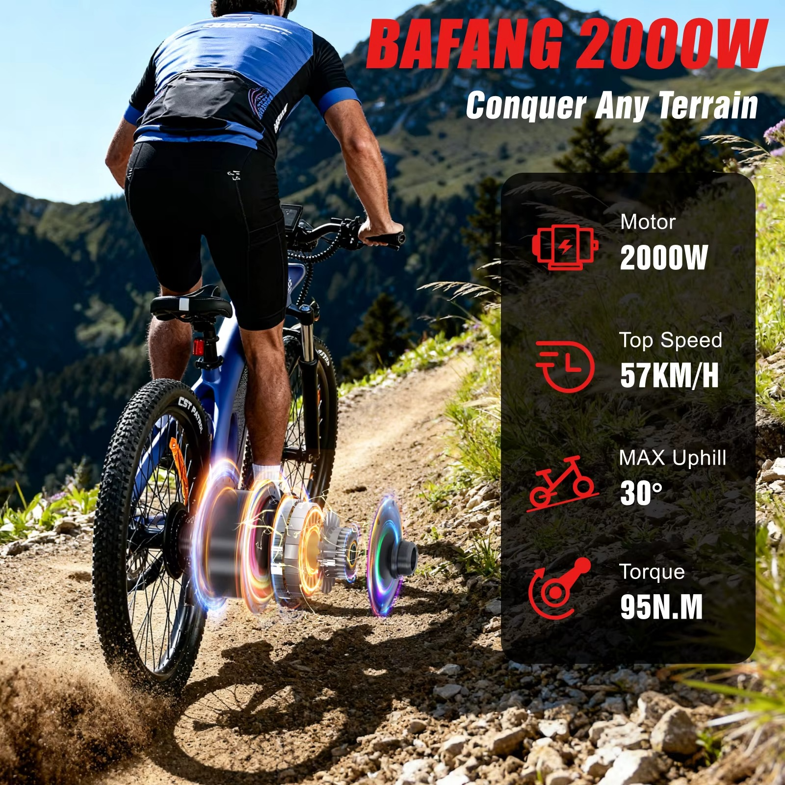 EcoBike Predator 48V 40Ah dual battery IPX4 water resistant electric mountain bike Australia — long range e mountain bike