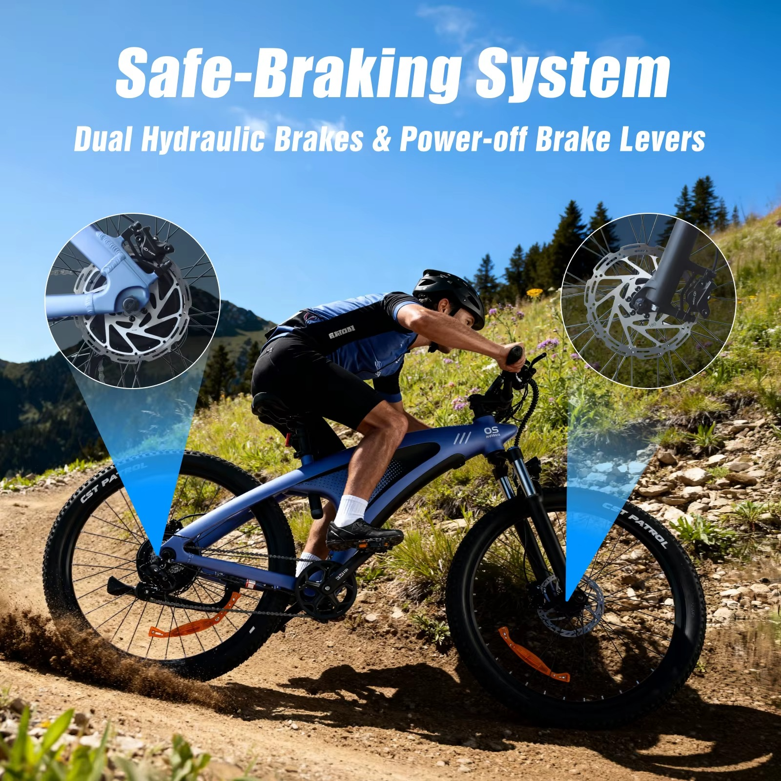 EcoBike Predator dual hydraulic brakes power-off electric mountain bike Australia trail — buy electric mountain bike online free shipping