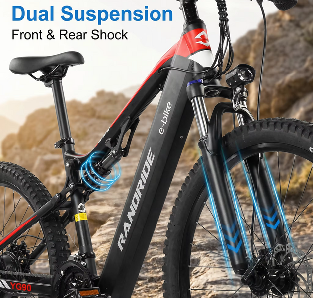 EcoBike Ranger dual suspension front rear shock electric bike Australia — buy full suspension electric bike online EcoBike free shipping