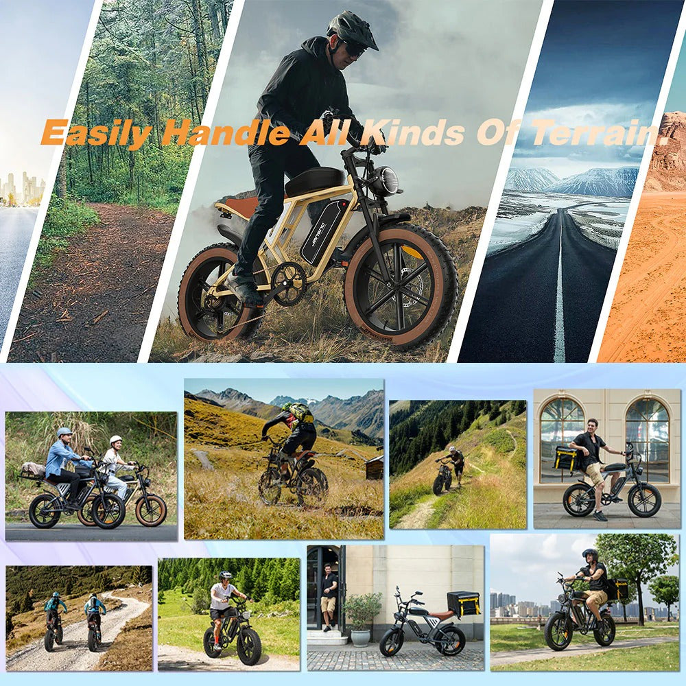 EcoBike Raptor 750W fat tyre electric bike specs — 193km dual battery 20x4 inch fat tire electric bike Australia