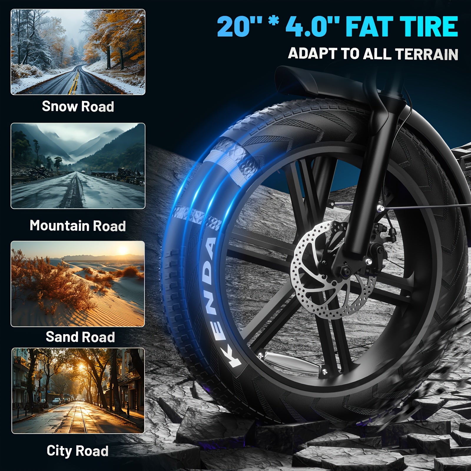 EcoBike Striker electric bike Kenda 20x4 all terrain tyres Australia — buy electric bike online EcoBike
