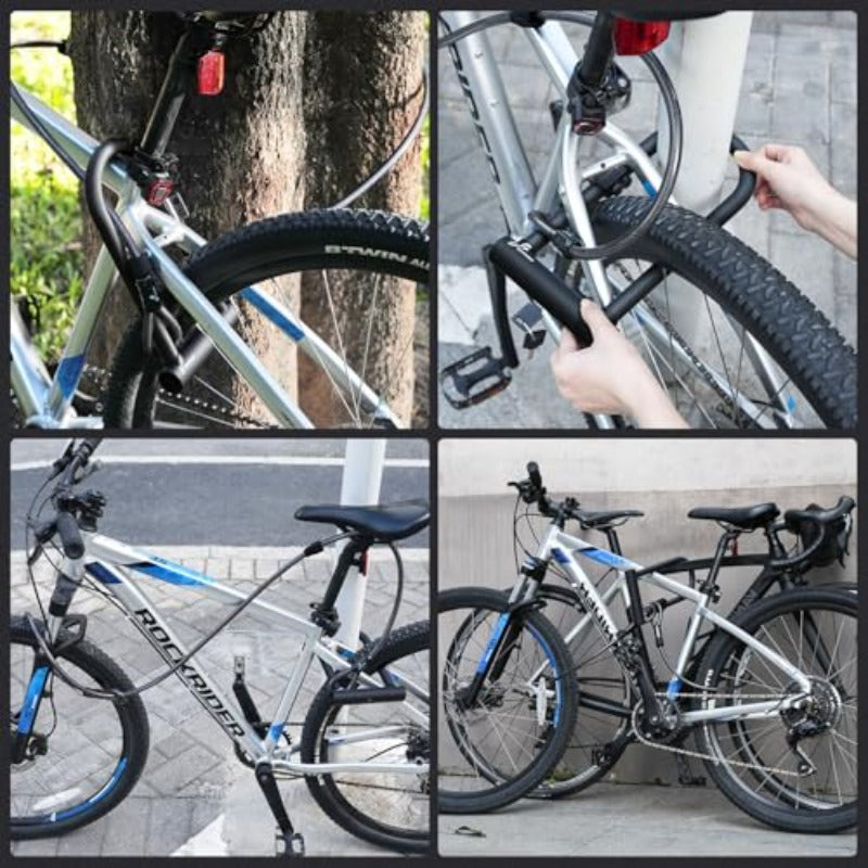 EcoBike U-lock bike lock complete set with cable mounting bracket and 2 keys — best bike lock set Australia EcoBike
