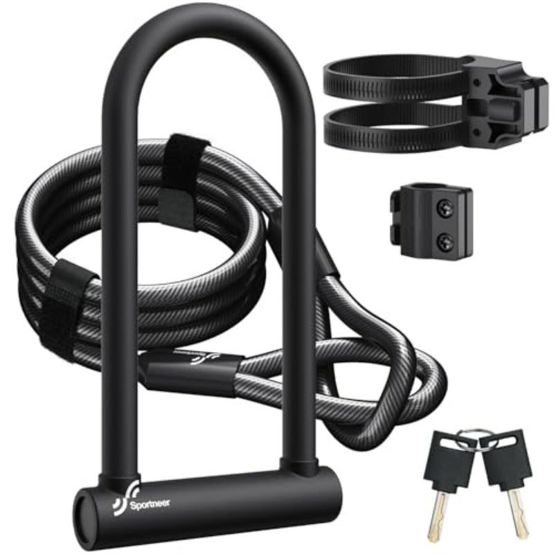 EcoBike U-lock bike lock securing bicycle frame to street pole — best bike u lock Australia EcoBike
