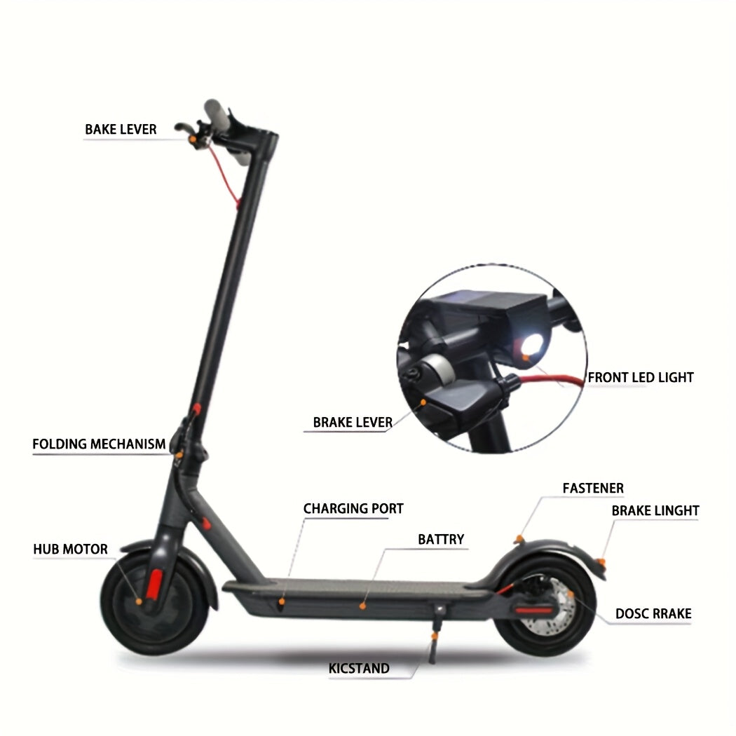 EcoBike adult electric scooter dimensions 115cm standing 108x49cm folded — folding electric scooter Australia
