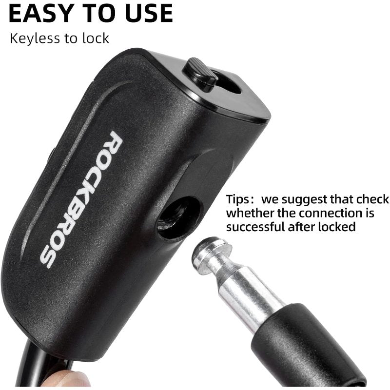 EcoBike cable bike lock complete set with mounting bracket and 2 keys black — bike lock key australia EcoBike
