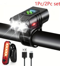 EcoBike dual LED front bike light charging via USB port from laptop — USB rechargeable bicycle headlight with battery indicator and red side light — bike lights Australia