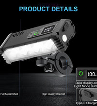 EcoBike front bike light dimensions 120mm x 45mm x 29mm weighing 128g — four modes Spotlight Floodlight All Light Strobe — rechargeable LED bicycle light Australia