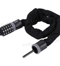 EcoBike heavy duty 5-digit chain bike lock full view fabric sleeve black — bike locks australia EcoBike
