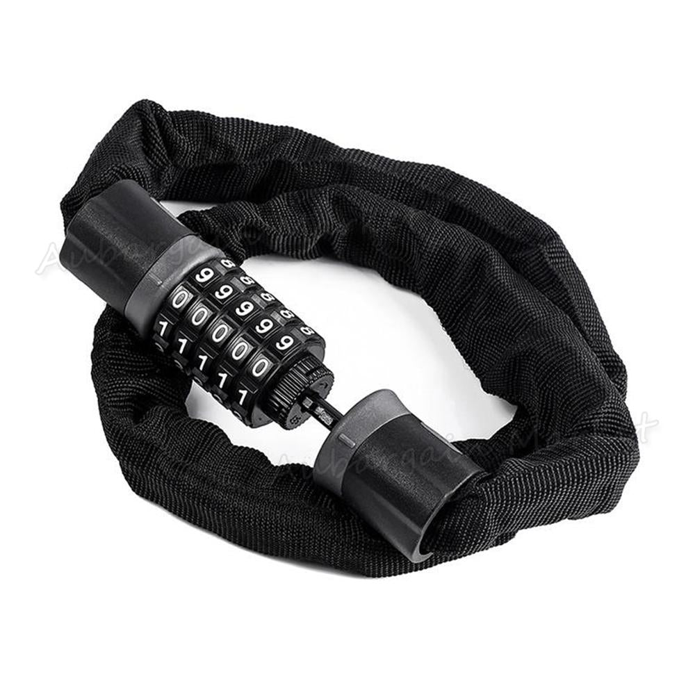 EcoBike heavy duty chain bike lock coiled 5-digit combination no key — combination bike lock Australia
