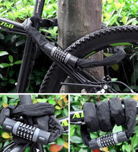 EcoBike heavy duty chain bike lock secured around mountain bike and tree — heavy duty bike lock Australia EcoBike
