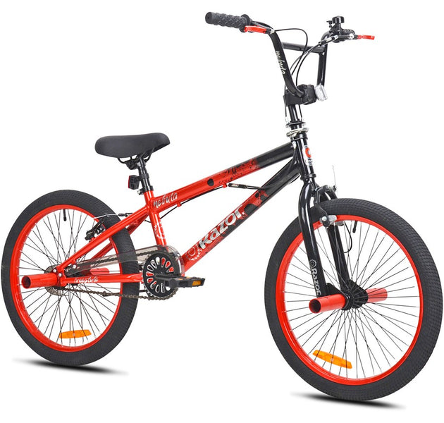 Nebula freestyle BMX bike red frame drivetrain and crank close up — buy freestyle BMX bikes Australia EcoBike
