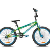 Nightmare BMX bike green blue chrome frame and saddle detail — freestyle BMX bikes Australia EcoBike