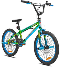 Nightmare freestyle BMX bike 20 inch front angle green blue chrome — buy BMX bikes online Australia EcoBike