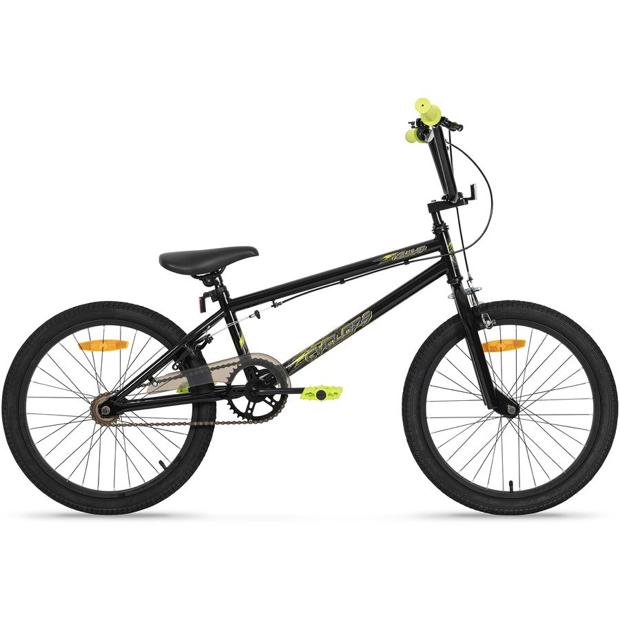 Tailwhip freestyle BMX bike 20 inch black lime green full side view — BMX bikes for sale Australia EcoBike
