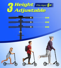 Blue kids scooter foldable portable design 2-step fold — electric scooter for kids Australia EcoBike
