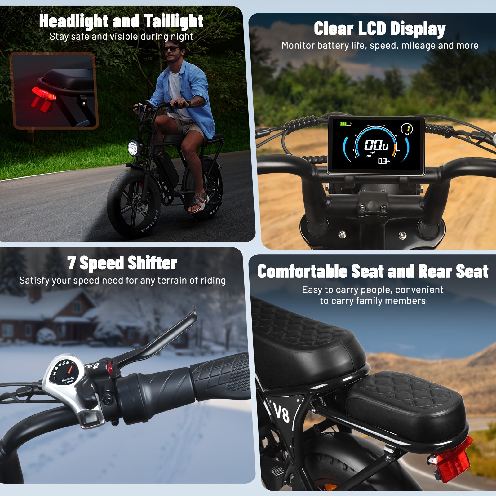 
EcoBike Maverick 750W retro electric bike Australia — dual battery 193km range buy online EcoBike
