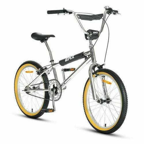 EcoBike chrome BMX bike side profile — adult 20 inch BMX bicycle Australia adult bmx bike
