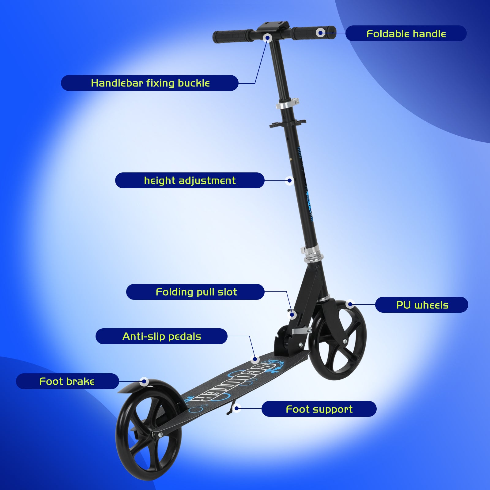 Two kids riding blue and pink scooters with LED light wheels — kids electric scooters Australia EcoBike
