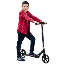 Blue kids scooter dimensions diagram ages 3 plus foldable adjustable height — kids scooter Australia EcoBike

