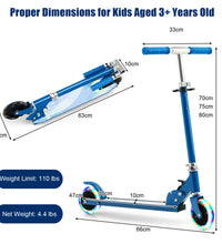 Two kids riding blue and pink scooters with LED light wheels — kids electric scooters Australia EcoBike
